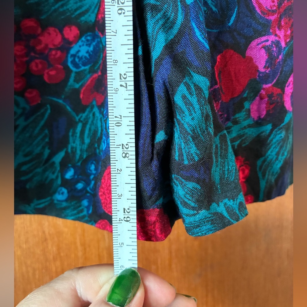 1980s Andrea Gayle Wild Berry Midi Skirt View 2